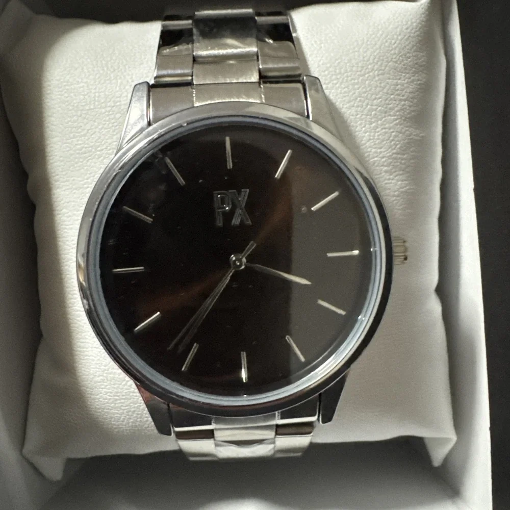 PX‎ Watch Silver Tone Bracelet With Brown Face Model 9WA9001M